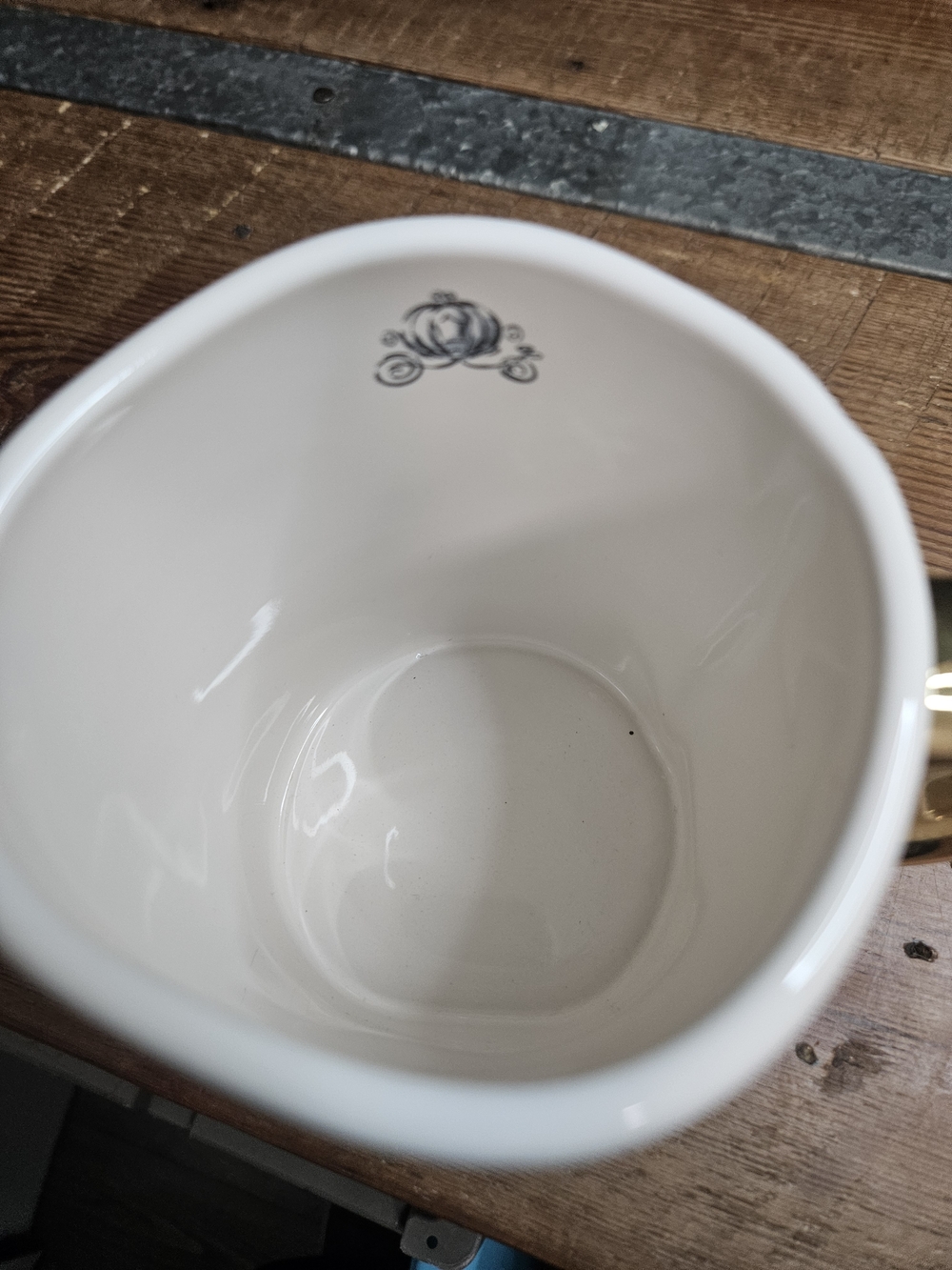 Rae Dunn / Disney White Ceramic Mug with Gold Handle - A Dream Is A Wish - Picture 5 of 6